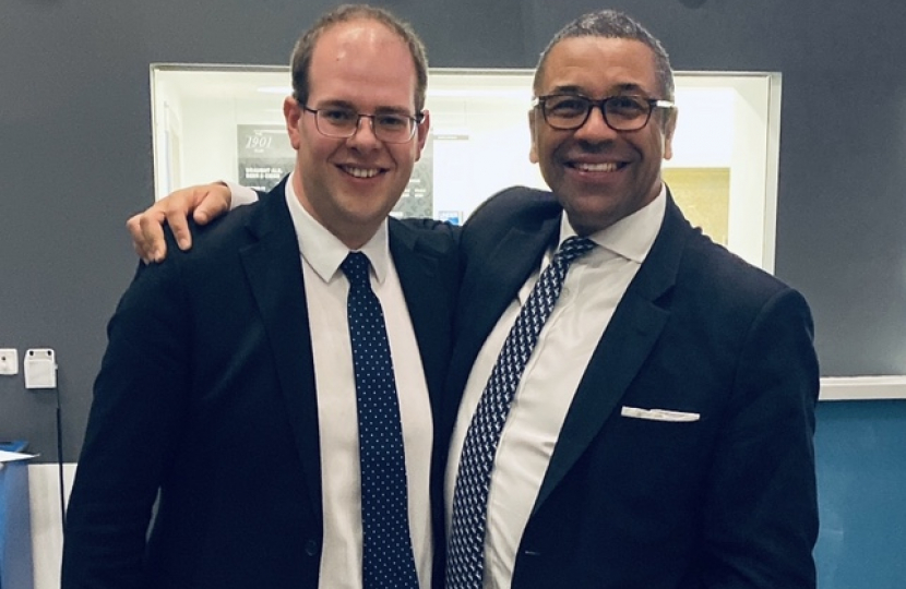 Jonathan Ash-Edwards and James Cleverly, Home Secretary